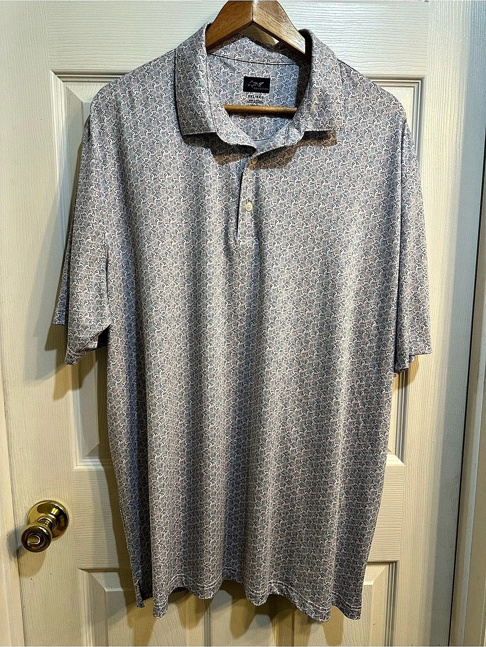 Greg Norman ML75 Collection Men's Abstract Polo Blue & Pink Size XXL Like New
